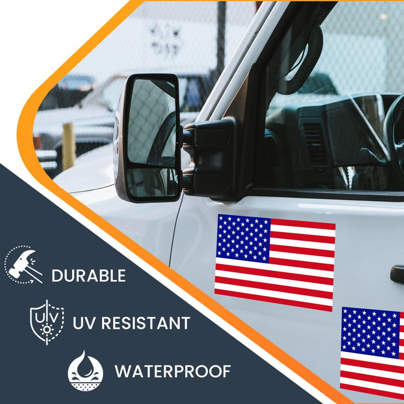 Magnet Me Up: American Flag Automotive Magnet Decal - 5x8 inches, 2 Pack, Red White, and Blue - Heavy-Duty for Car, Truck, SUV United States of America Patriotic Auto Accessories, USA Flag Car Magnets - Image 4